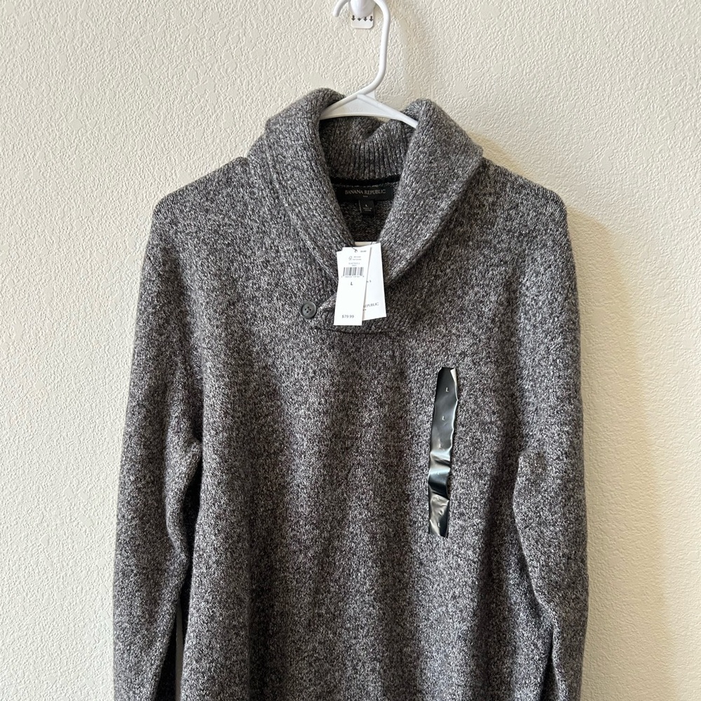 NWT Mens Banana Republic Sweater L Gray